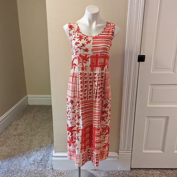 Jams World Dresses Vintage Jams World Red And Cream Dress Abstract Butterfly Floral Print